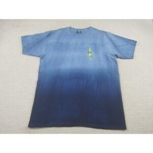 Surf Shirt Mens Large Blue Graphic Print Short Sleeve Gradient Surfboard Crew